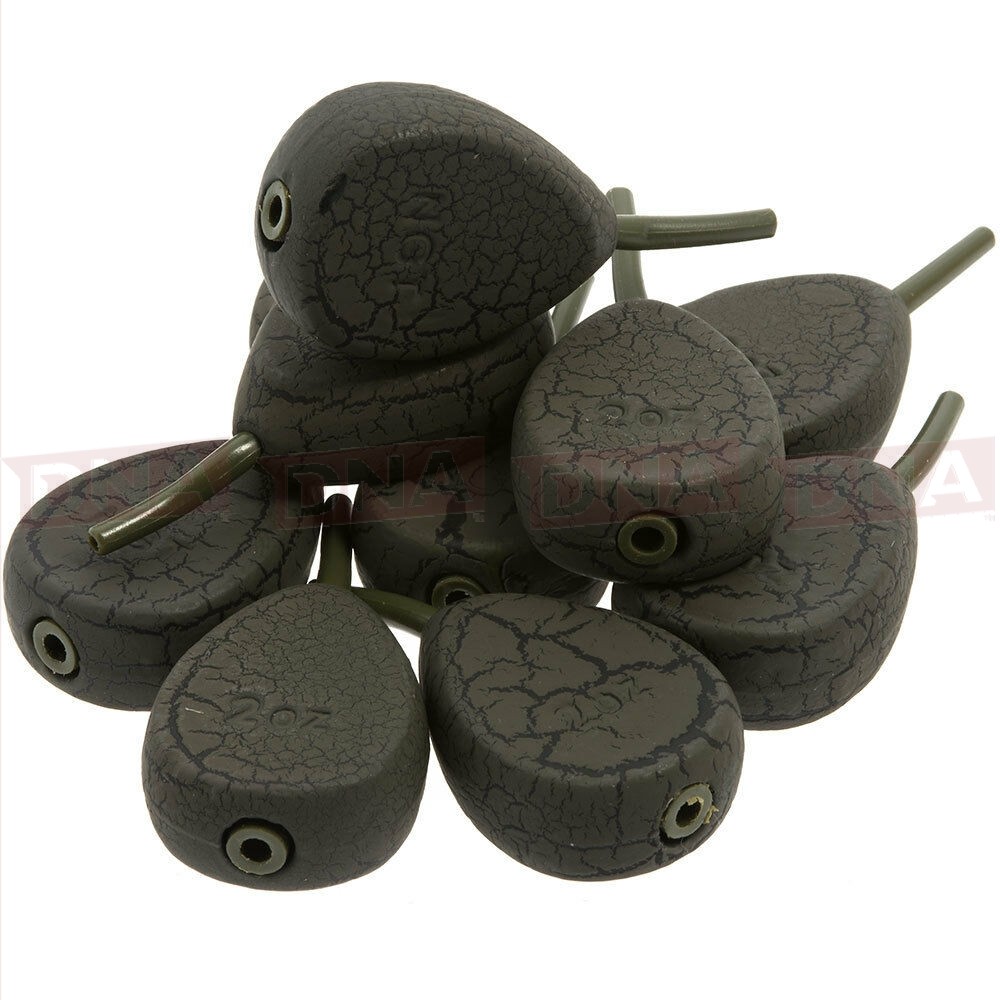 Carp Fishing Leads 1.125 1.5 2.5 3 oz Inline Pear 10 Pack Weights Lead NGT 