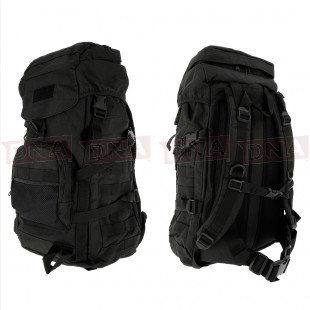 Golan™ 55L 800D Tactical Rucksack / Stuff-sack - Black Front and Back