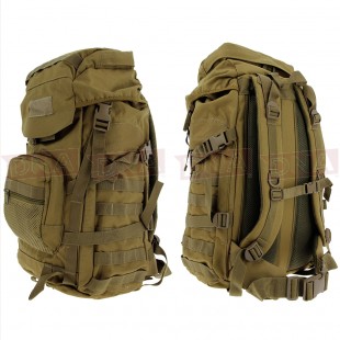Golan™ 55L 800D Tactical Rucksack / Stuff-sack - Desert Sandstone Front and Back