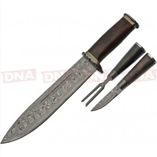 Damascus DM1237 Scandinavian / Viking Knife Set Main