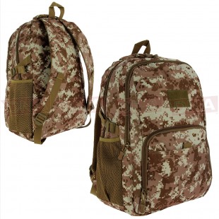Golan™ 40L 800D Tactical Backpack - Desert Digital Camo Front and Back