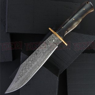 Damascus DM1195 Bowie Fixed Blade Knife with Sheath
