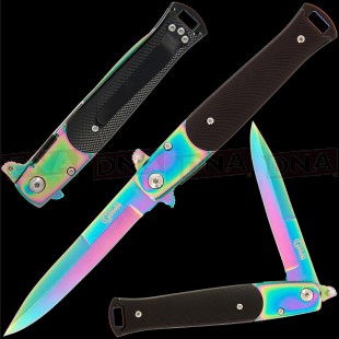 Golan GOL-721RB 8.5" Stiletto Rainbow Lock Knife