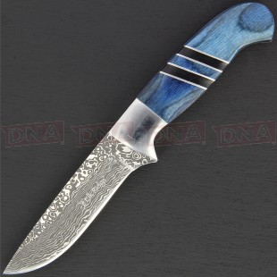Elk Ridge ER-200-20BL Faux Damascus Fixed Blade Knife - Blue