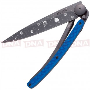 Deejo DEE1GC200 37g Astro Linerlock Knife Blue Python Handle Pocket Clip