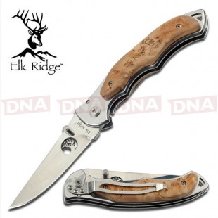 Elk Ridge ER-519 Mirror Polished Wooden Lock Knife