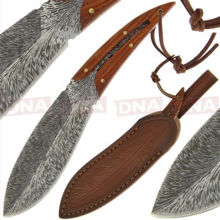 Golan GOL-Y507 Feather Damascus Fixed Blade Knife