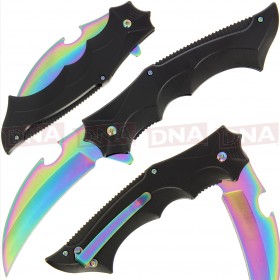 Golan GOL-497RB Rainbow Ti Folding Knife with Aluminium Handle