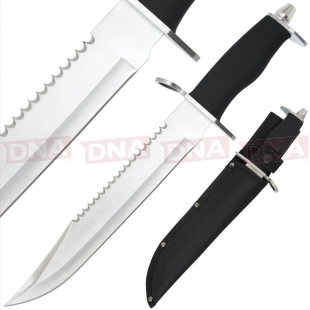 15" Hunting Knife With Rubber Handle & Sheath
