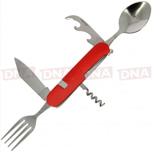 GJ-05-RED Multi-Tool Knife and Fork Set in Red