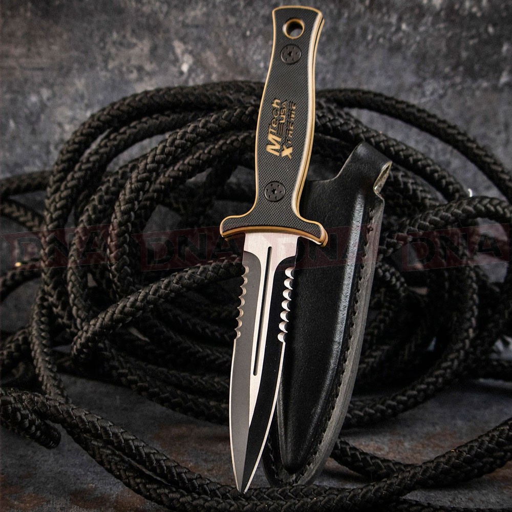 MTech USA MX-8059TN Black & Tan Dagger Fixed Blade Knife