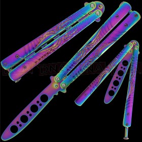 Rainbow Balisong Training Butterfly Knife