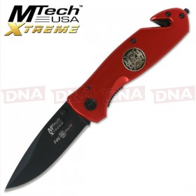 MTech XTreme MX-8017F Red Fire Dept Folding Lock Knife