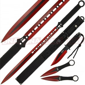 Golan GOL-SET-166RD Canes Cutter Red Ninja Sword Set