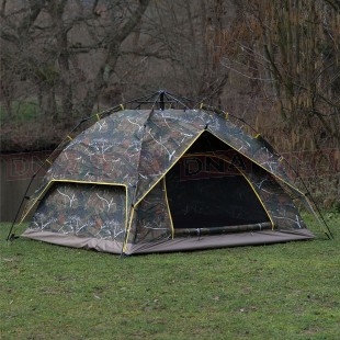 Pop Up Easy Assembly Camping / Survival Tent Camo Door Open