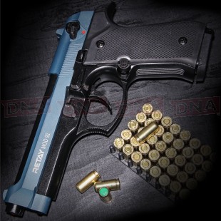 Retay Mod 92 9MM P.A.K Blank Pistol in Black/Blue