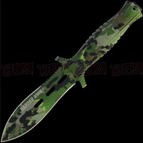 Albainox 32247 Vappar River Fixed Blade Knife - Green Camo