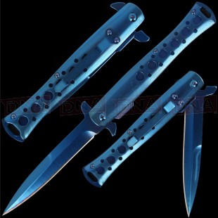 Golan GOL-456BL 9.2" Blue Anodized Stiletto Lock Knife