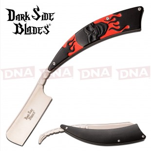 Dark Side Blades DS-082RD Straight Razor - Red Skull Design