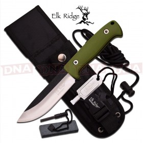 Elk Ridge ER-555GN Fixed Blade Survival Knife - Green