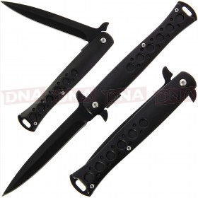 B01BLK All Black Linerlock Stiletto Knife