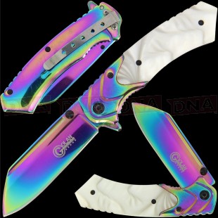 Golan GOL-531P Rainbow Folding Knife with Pearl Handle
