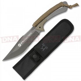 Albainox K25 32378 Clip Point Fixed Blade Knife - Tan
