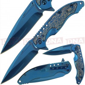 Anglo Arms ANG-521 Blue Titanium Lock Knife