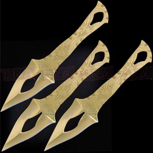Albainox 32339 Triple Gold Throwing Knife Set
