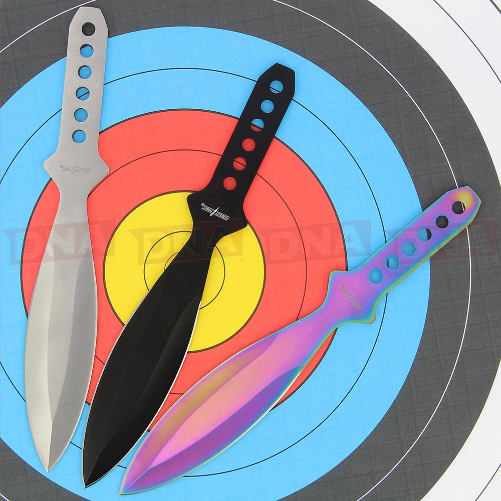 Perfect Point TK-114-3 Rainbow Triple Throwing Knife Set